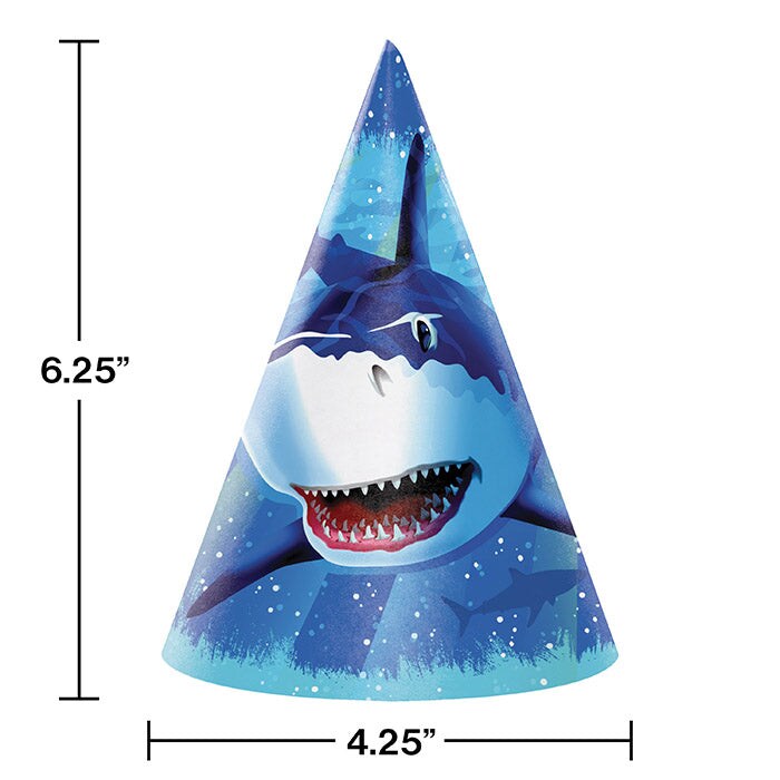 Shark Splash Party Hats (8/Pkg)
