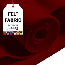 FabricLA Acrylic Felt Fabric - 72&#x22; Inch Wide 1.6mm Thick Felt by The Yard - Use Soft Felt Sheets for Sewing, Cushion, and Padding, DIY Arts &#x26; Crafts (1 Yard, Dark Red)