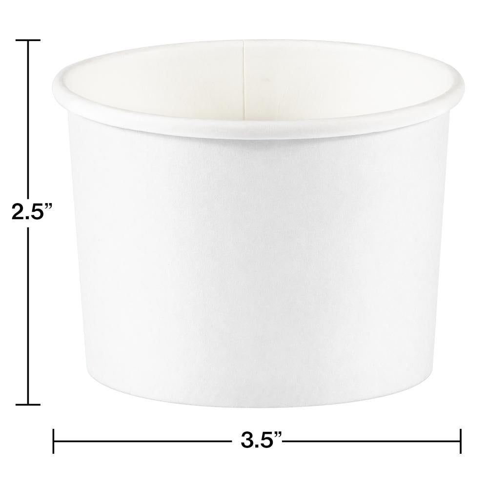White 8oz Paper Treat Cups (8/Pkg)