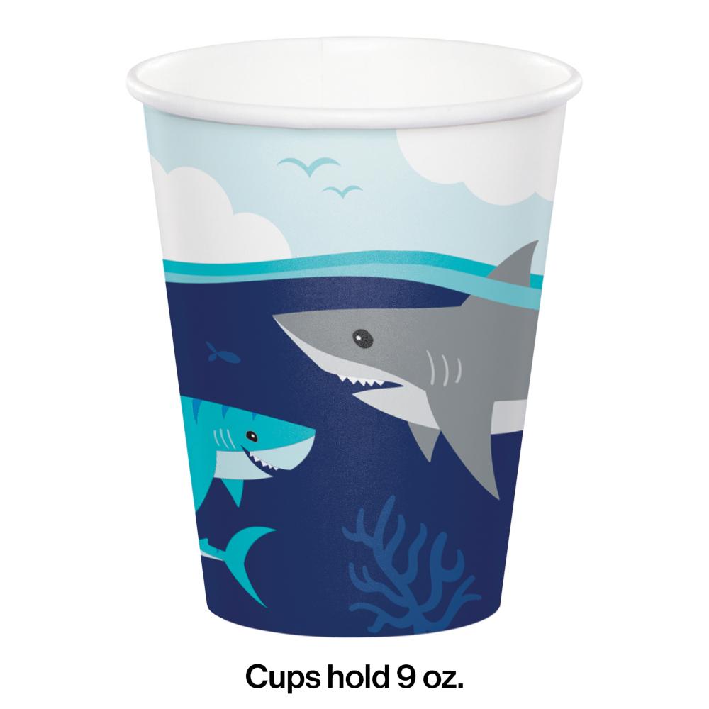 Bulk Pack of 16 Shark Party Hot/Cold Cups 9Oz