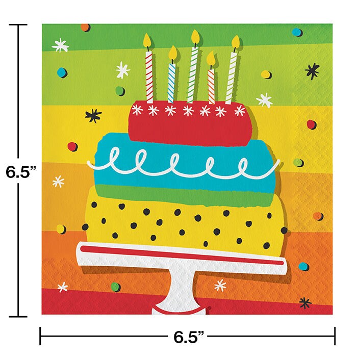Bulk Pack of 32 Hoppin&#x27; Birthday Cake Napkins