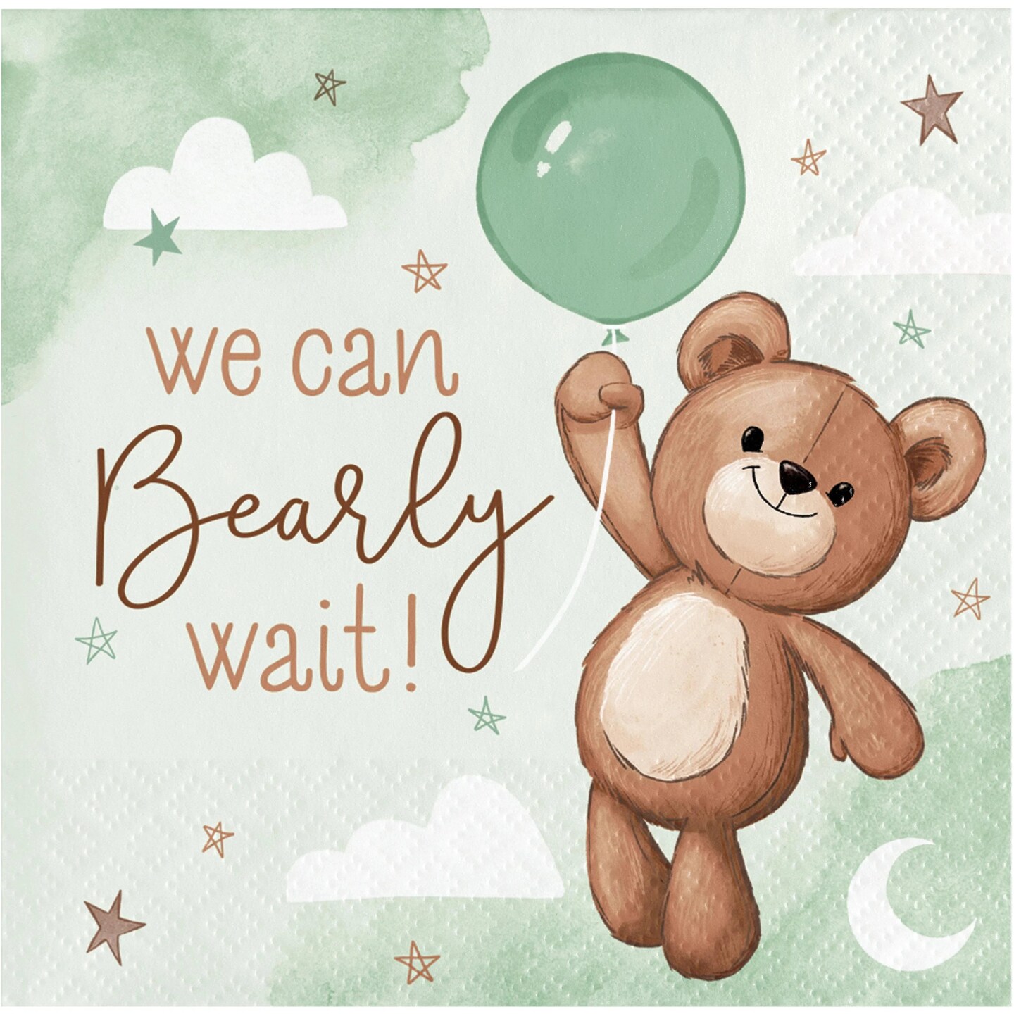 Teddy Bear Beverage 2Ply Napkin (16/Pkg)