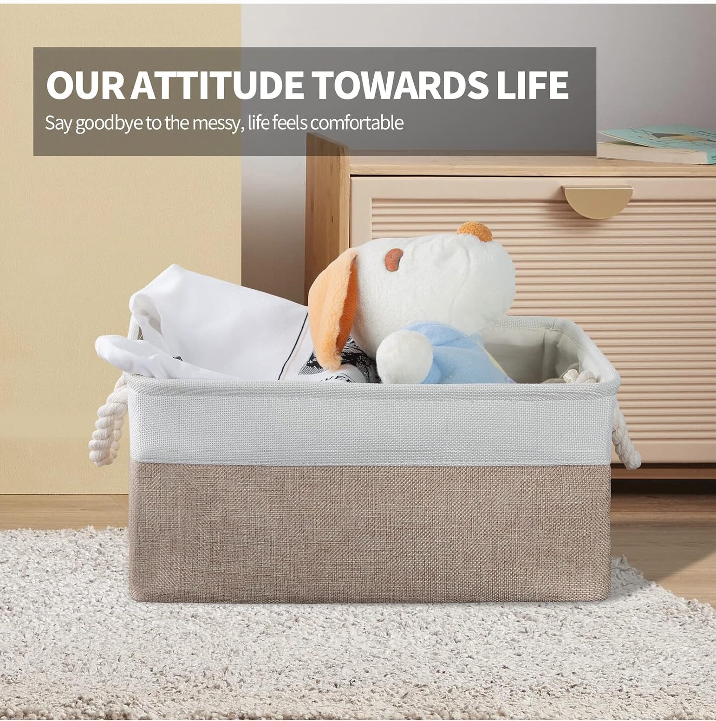 8 Pack Storage Basket Bins - Decorative Baskets Bulk Storage Box Cubes Containers with Handles