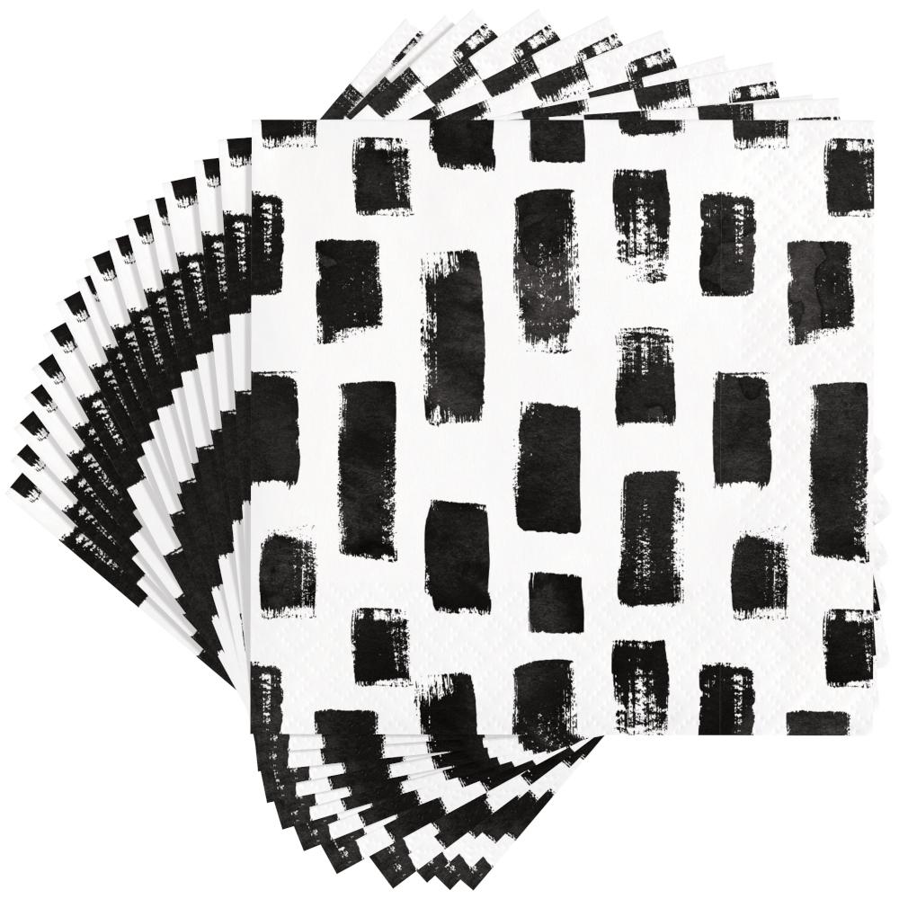 Bulk Pack of 48 Artistic Abstract 3-Ply Beverage Napkins