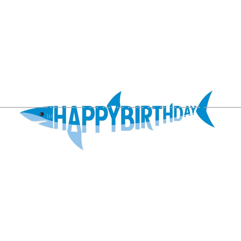Bulk Pack of 2 Shark Party Banners w/Ribbon