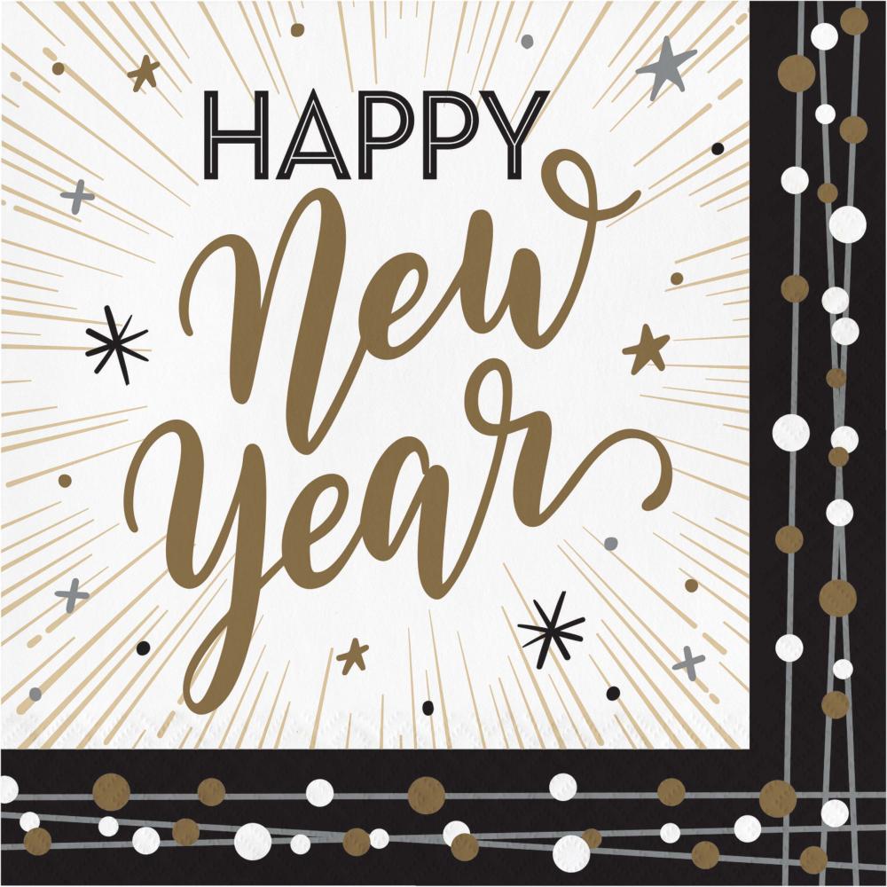 New Years Shimmer Luncheon Napkin (16/Pkg)