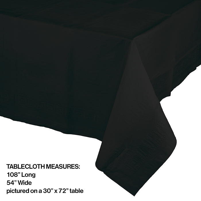 Black Velvet Tablecover 54&#x22;X 108&#x22; Polylined Tissue