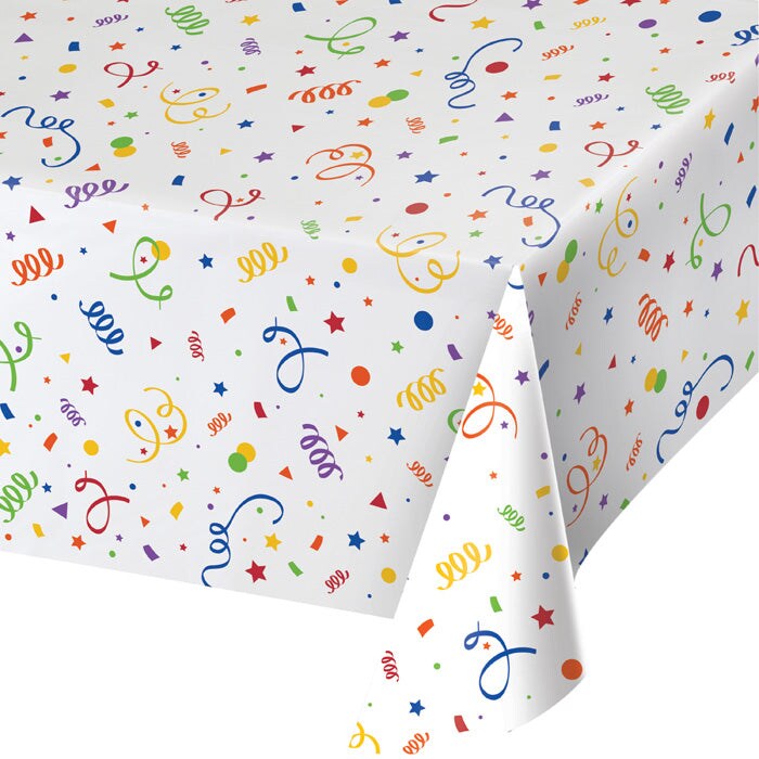 Confetti Plastic Tablecover 54&#x22; X 108&#x22;