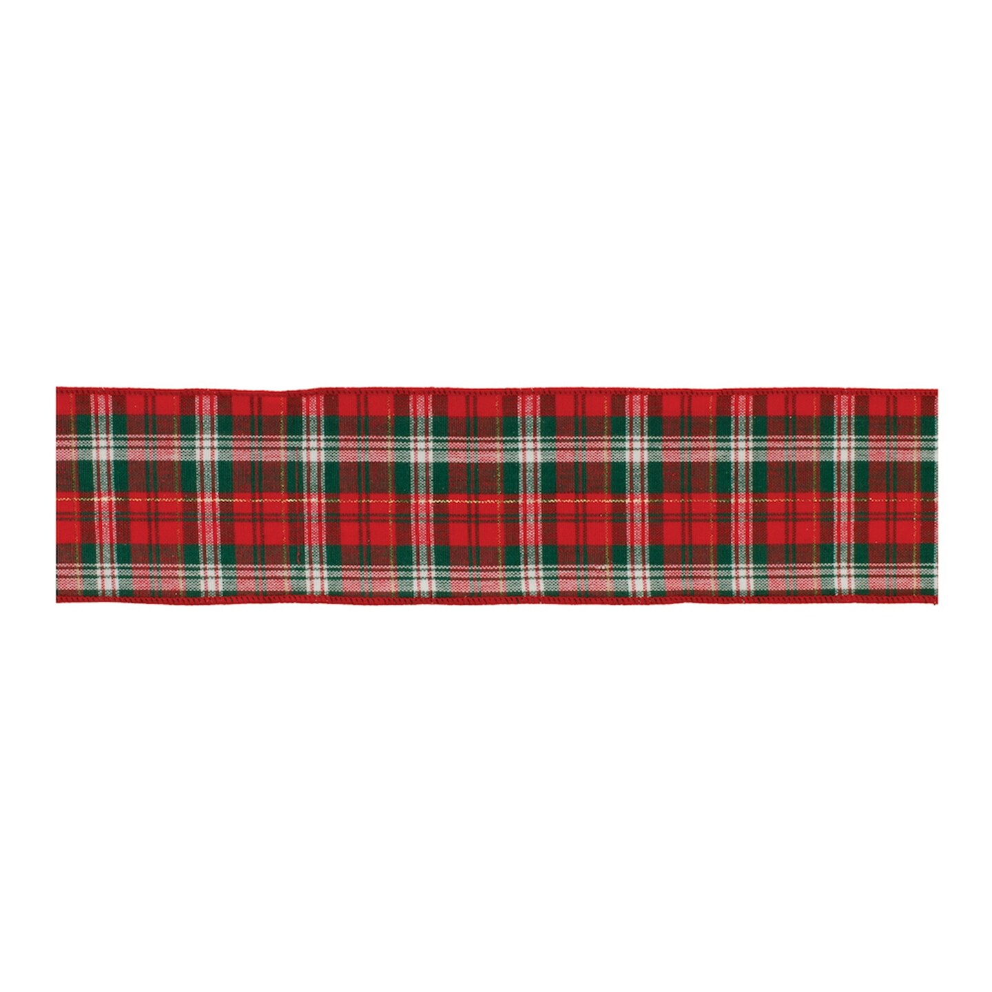 Melrose Plaid Wired Craft Ribbon - 4&#x22; x 5 Yards - Red and Green