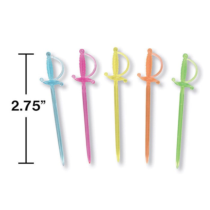 Neon Sword Picks (36/Pkg)