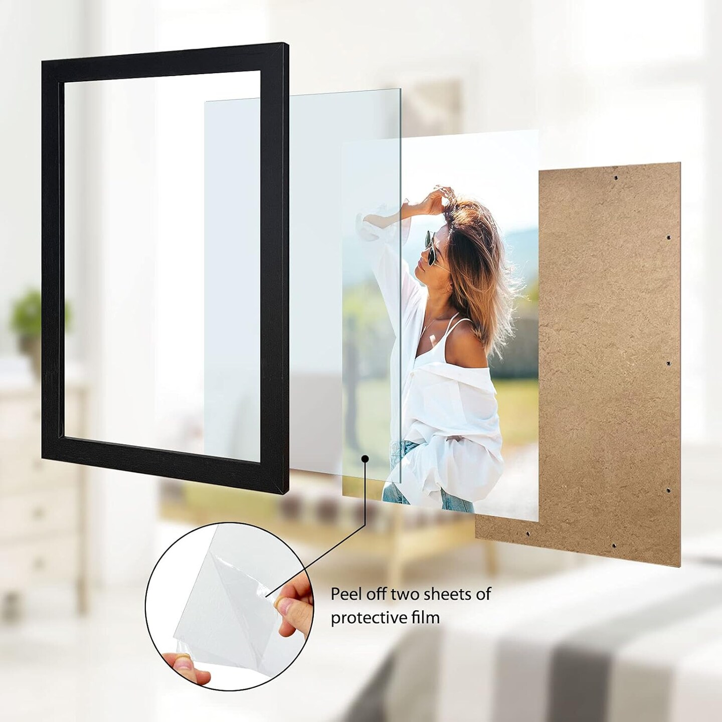 12x18 Inch Solid Wood Poster Frames with Wall Mounting Hanging Picture Frame Set
