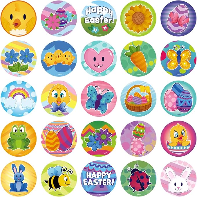 1000 Easter Arts &#x26; Crafts with Stickers Rolls, Stampers, foam stickers, and Temporary Tattoos for Easter Basket Stuffers, Egg Fillers, Egg Hunt Party, and Classroom Events