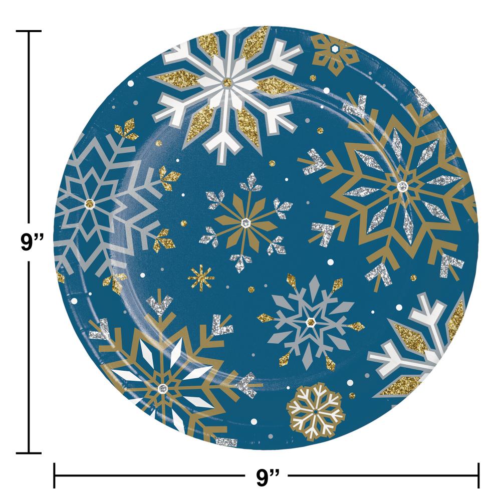 Bulk Pack of 16 Whimsical Winter Dinner Plates