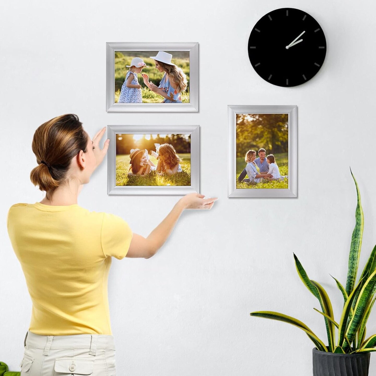 5x7 Picture Frame Silver Set of 12, Multi Modern 5 by 7 Photo Frames Bulk for Wall