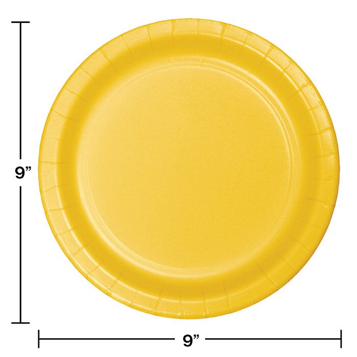 School Bus Yellow Paper Plates (24/Pkg)
