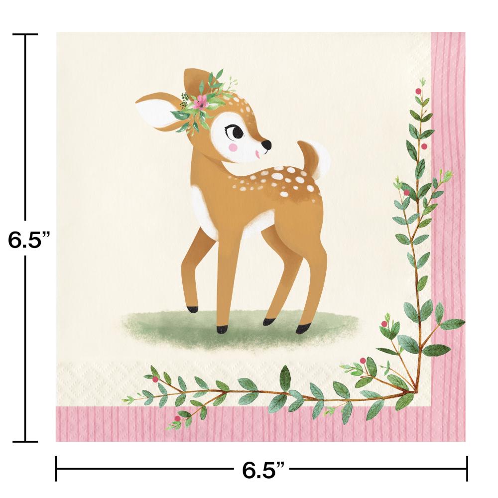 Bulk Pack of 32 Deer Little One Luncheon Napkins