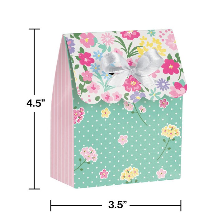 Floral Tea Party Favor Bag W/Ribbon (6/Pkg)