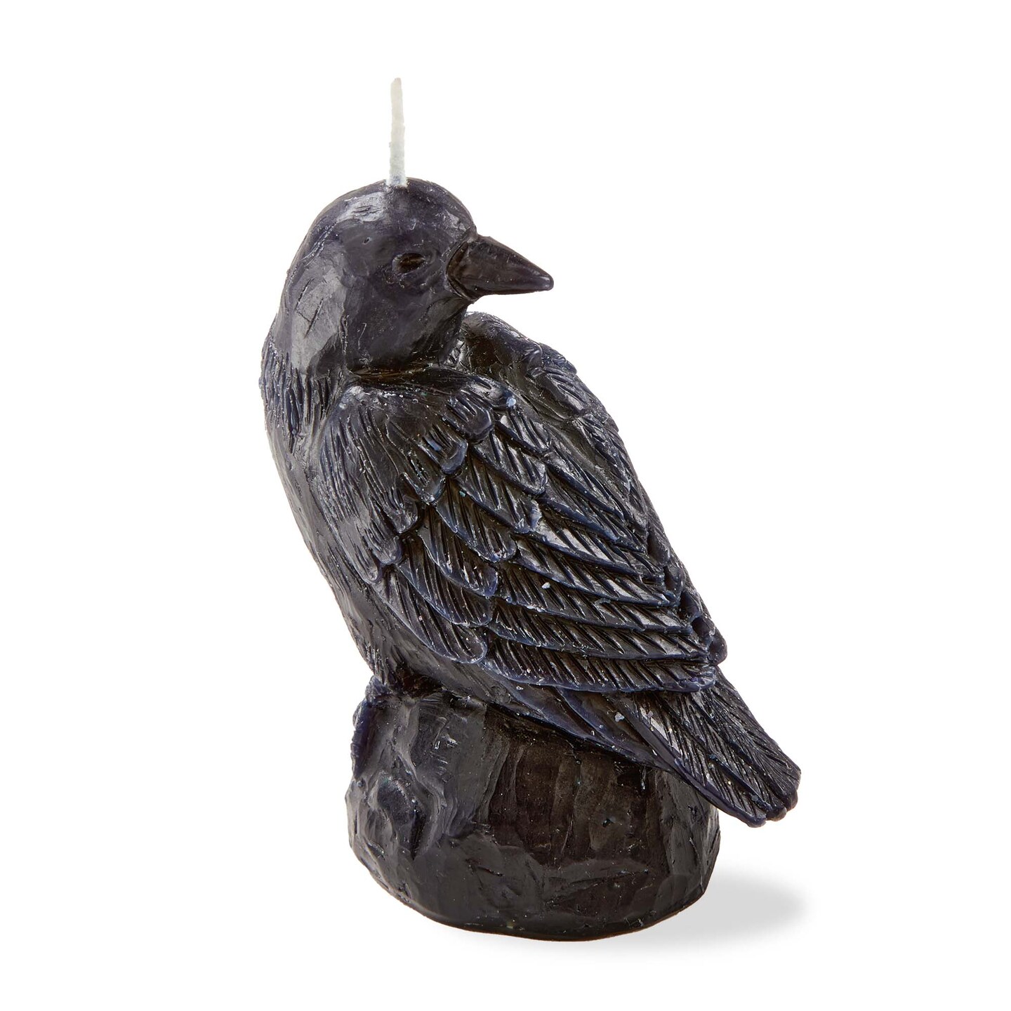 Black Crow Sculpted Candle - Halloween Novelty Candle, Black Paraffin Wax, 1 Hour Burn Time, 2.25" x 2.25" x 3"