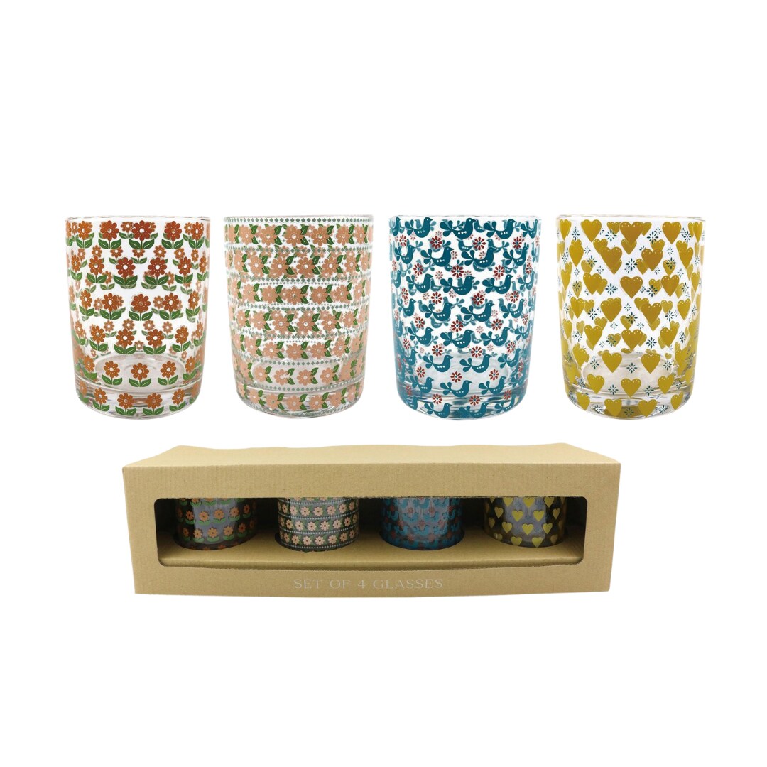 Transpac Retro Juice Glasses