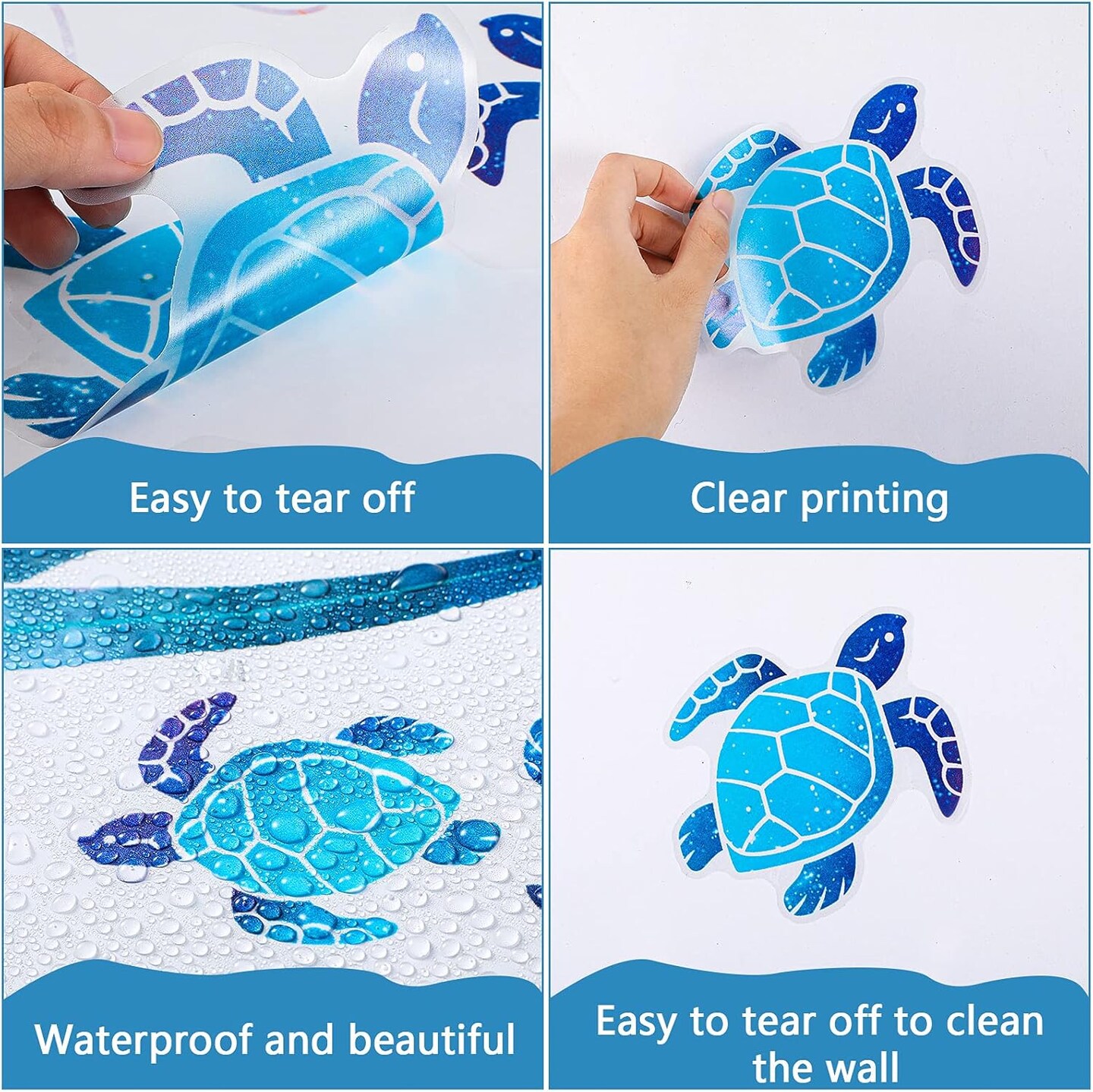 28pcs Glow-in-the-Dark Underwater Wall Decals – Sea Turtle, Jellyfish & Seaweed for Kids’ Room & Bathroom