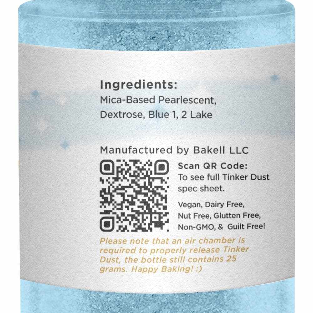 Bakell - Soft Blue Tinker Dust Edible Glitter (25g, 1x Spray Pump) for Food, Desserts, and Beverages!