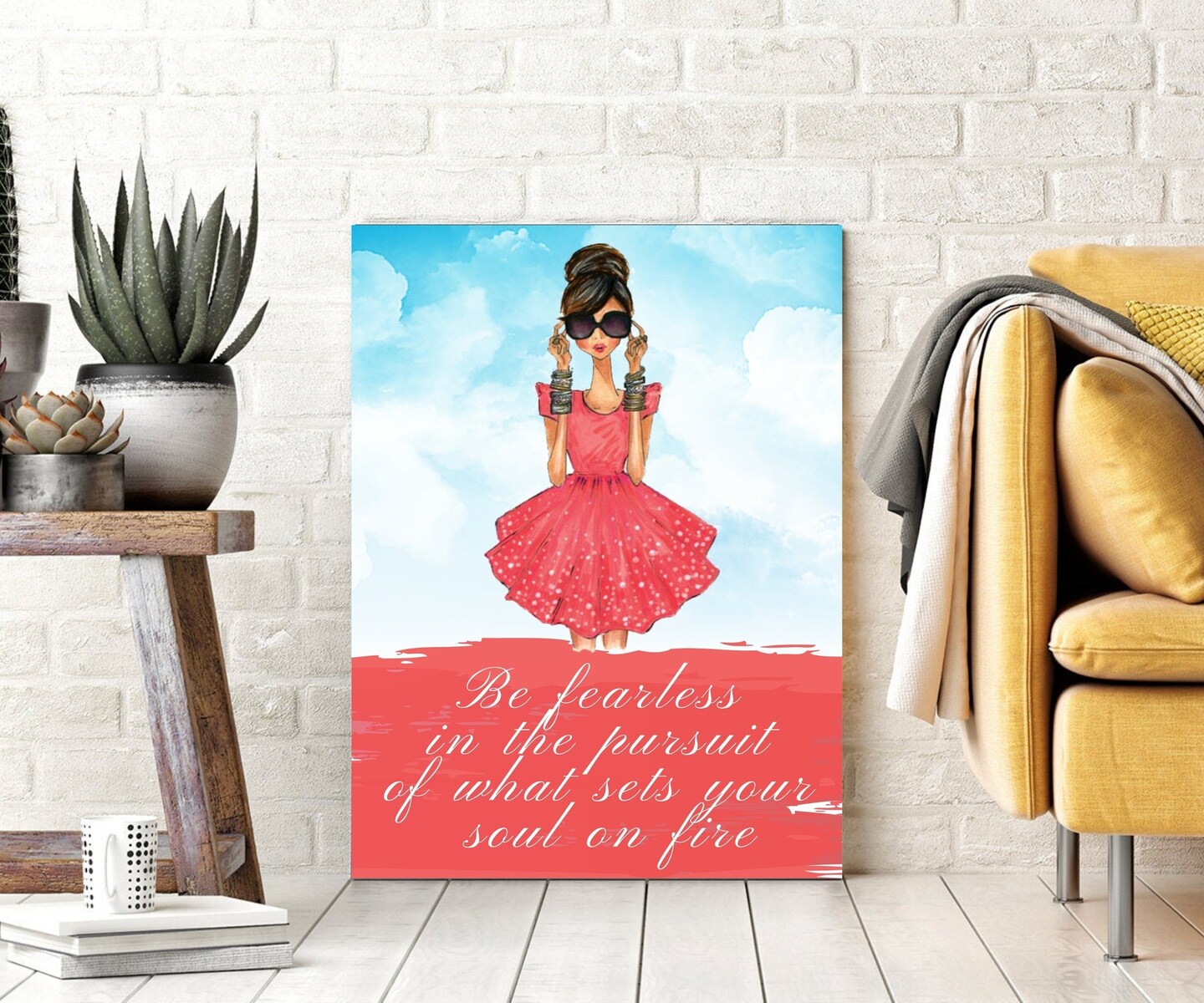Feminist fashion poster for girls room framed art Classic Framed Canvas