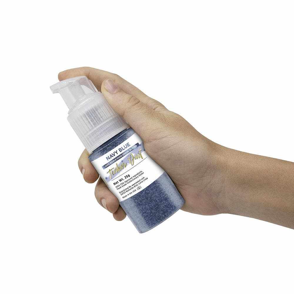 Bakell - Navy Blue Tinker Dust Edible Glitter (25g, 1x Spray Pump) for Food, Desserts, and Beverages!
