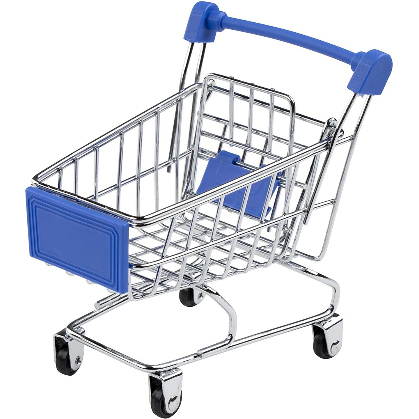 Juvale Mini Supermarket Handcart, 4 Pack Mini Shopping Utility Cart Mode Storage Toy, 4 Colors - Blue, Yellow, Green and Red