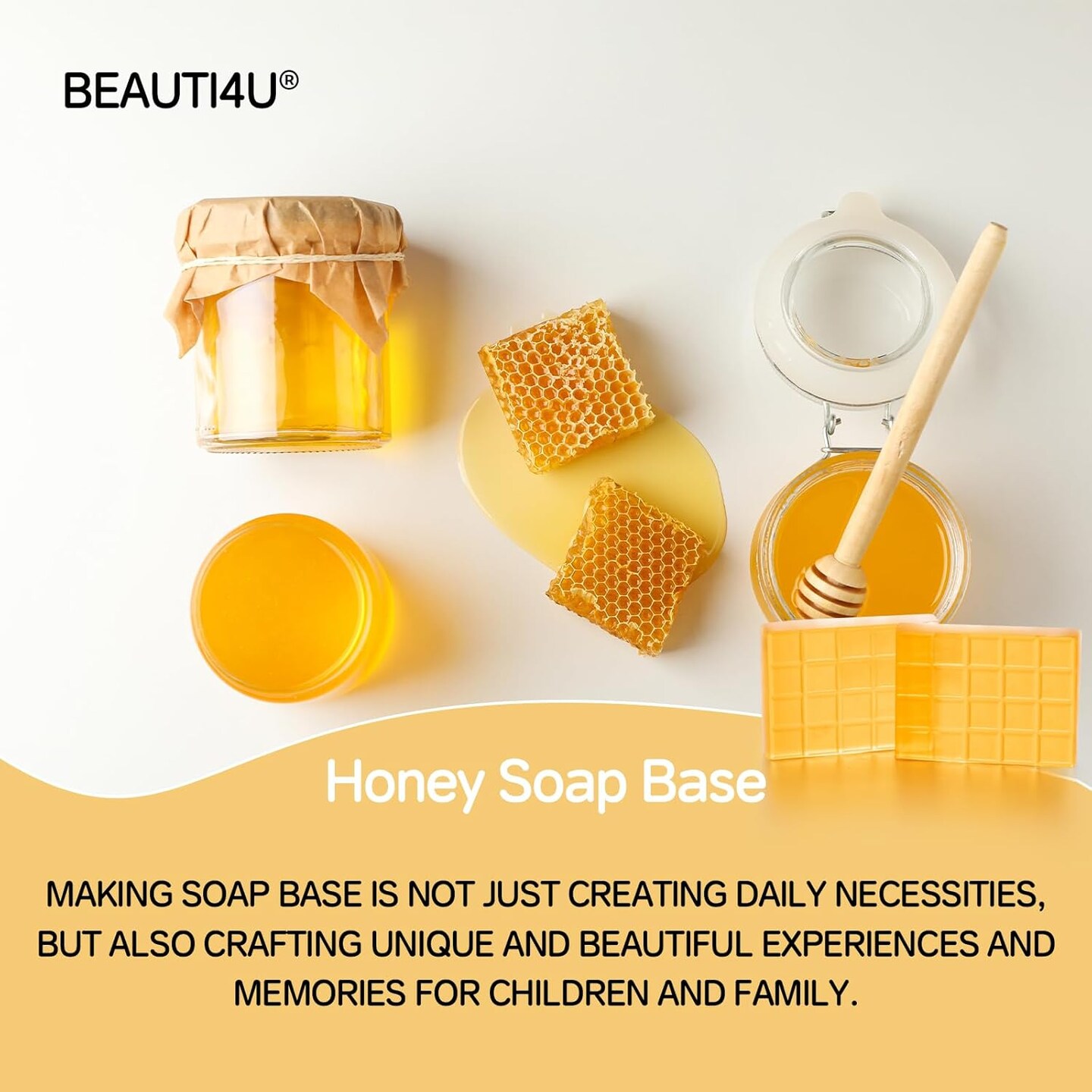 Honey Soap Mold Base - Soap Making Supplies with Soap Making- Melt and Pour Soap Base- Soap Making Supplies Kit (PRE-Cut Block)