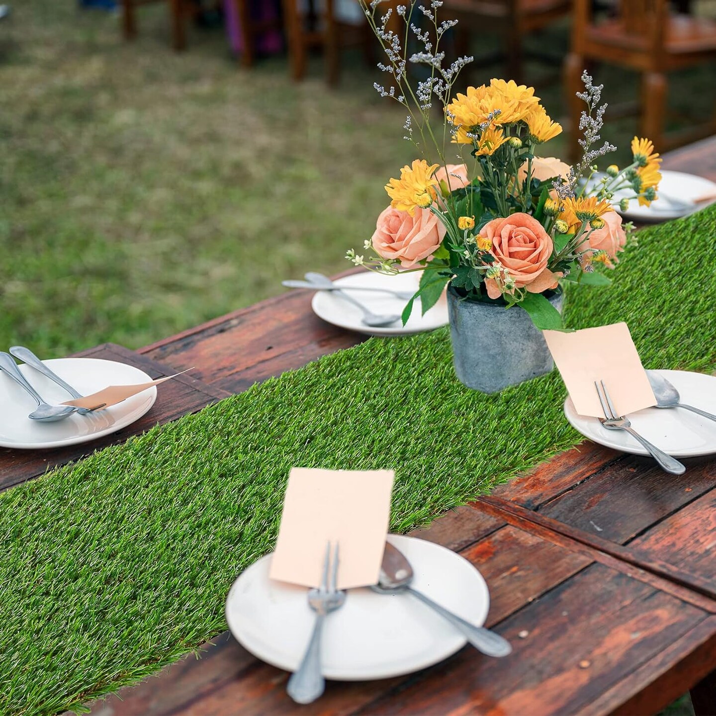 Artificial Turf Grass Table Runner Greenery Table Decor Spring Easter Party, Wedding, Birthday, Baby Shower 12&#x22; x 108&#x22;
