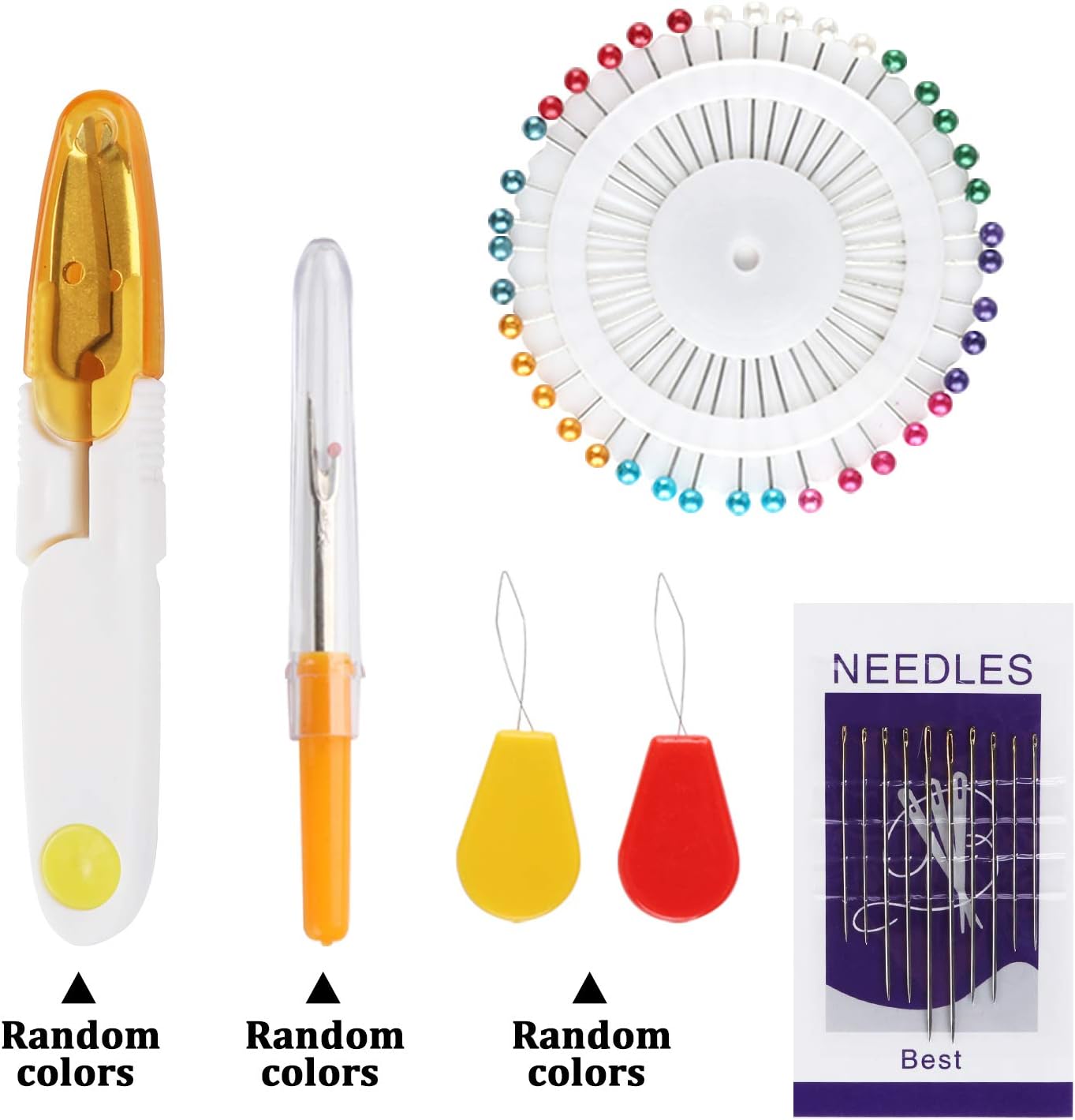 100-Color Polyester Sewing Thread Set 250yd Spools with Needles & Tools