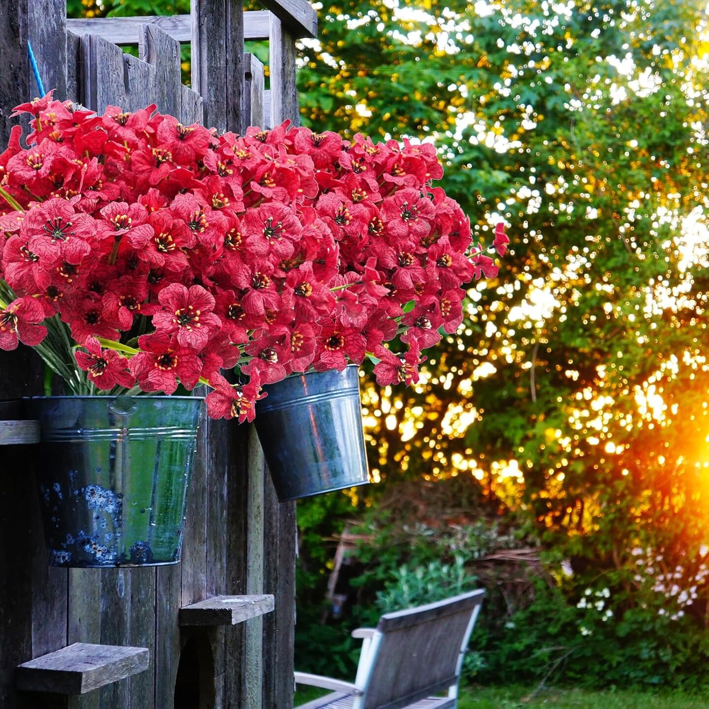 72 Bundles Summer Bushes Artificial Fake Flowers Outdoor