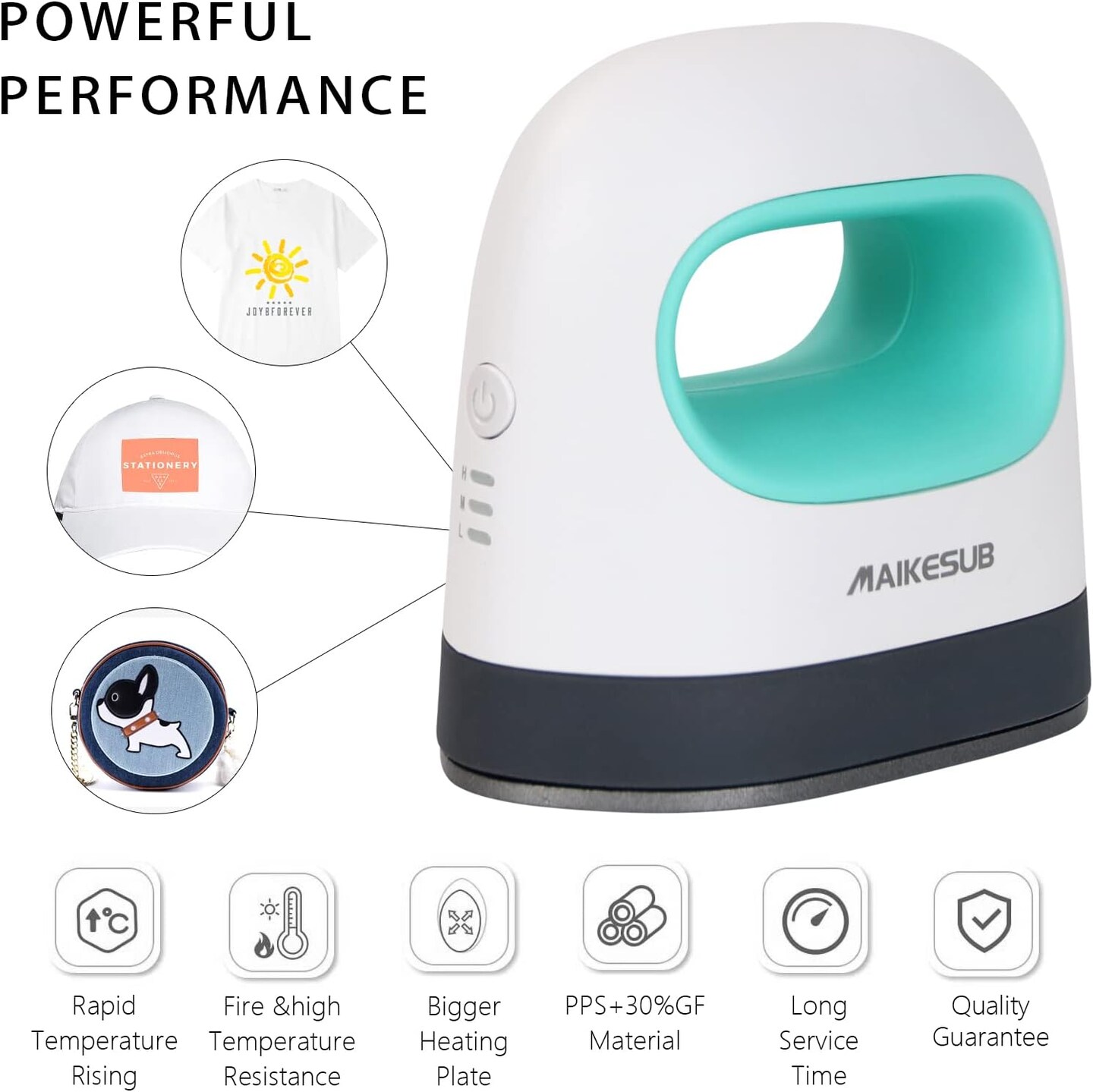 Mini Heat Press Machine Easy to Use for T Shirts Shoes Hats Small HTV Iron on Vinyl Projects Portable Heating Transfer Iron Green