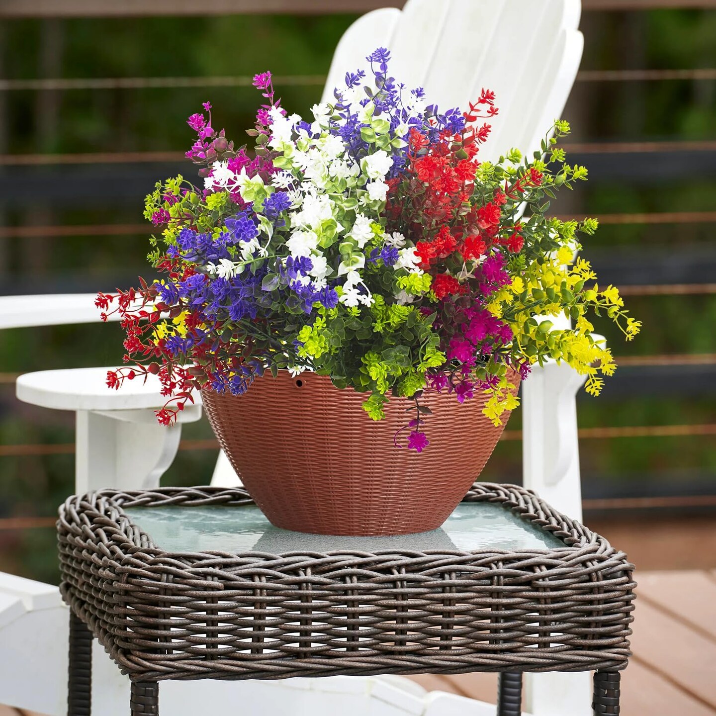 Artificial Flowers, 12 Bundles Summer Bouquets Outdoor Fake Flowers