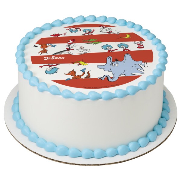 Dr. Seuss Characters Edible Cake Topper Image 7.5 Round