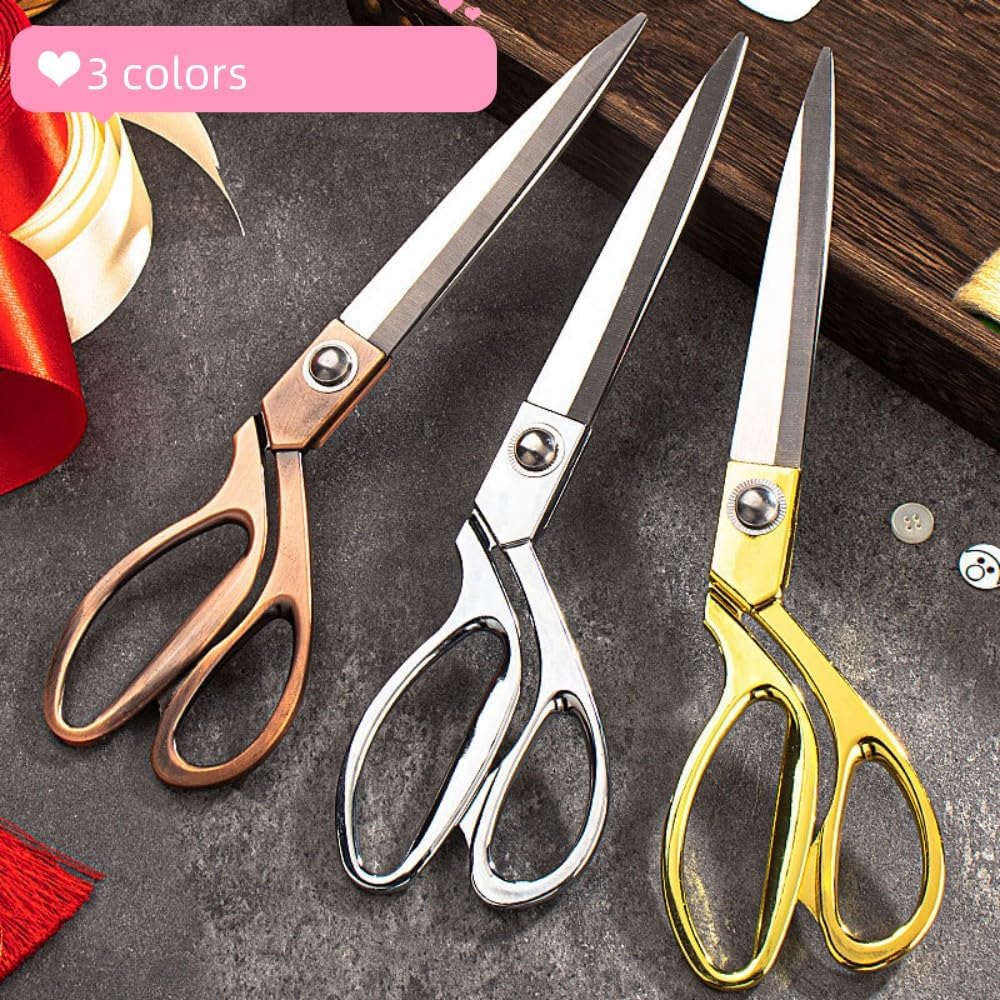 10.5&#x27;&#x27; Copper Fabric Scissors Stainless Steel sharp Tailor Scissors clothing scissors Professional Heavy Duty Dressmaking Shears Sewing Tailor