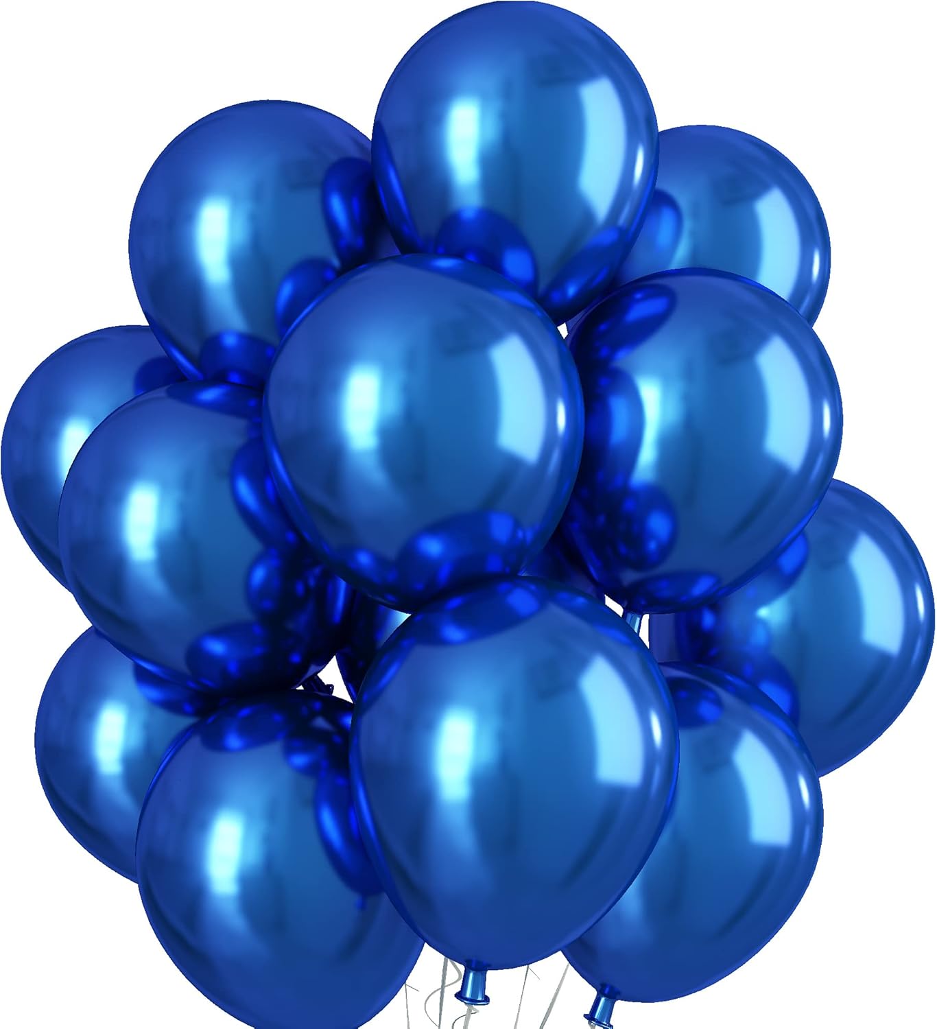 Blue Balloons 12 Inch, Double-Layered Metallic Royal Blue Balloons