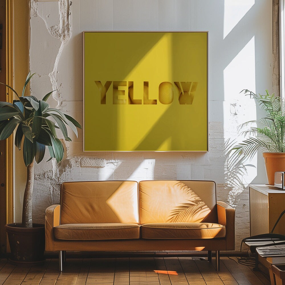Yellow Square Canvas Art | Modern Home Wall Decor 24x24 Canvas - Corporate Office Art