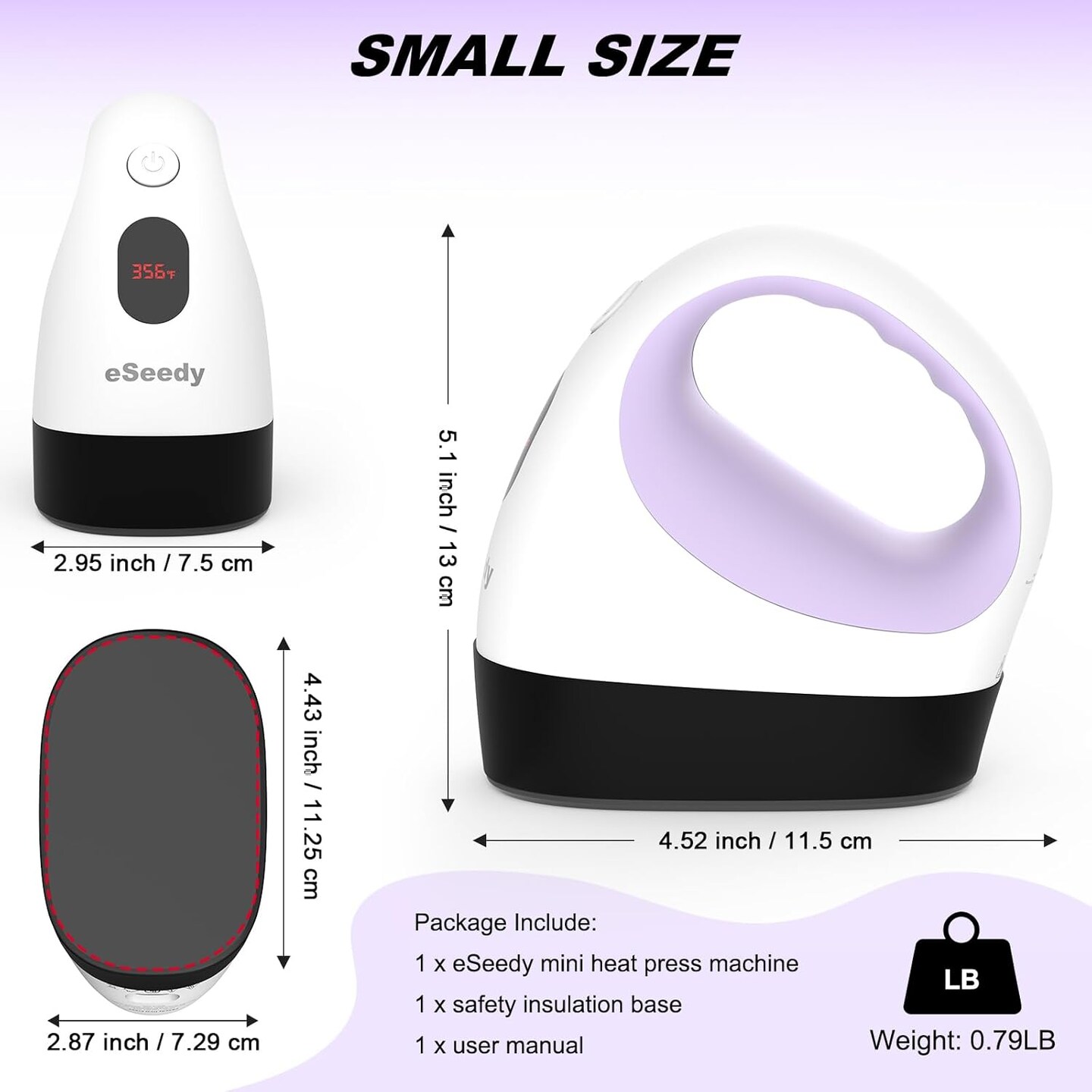 Mini Heat Press Machine, 3 Heat Settings, Precise Temperature Control,15 Mins Auto-Off, Insulated Safety Base, Mini Iron for Crafting, T Shirts, Hats, Heating Transfer Projects