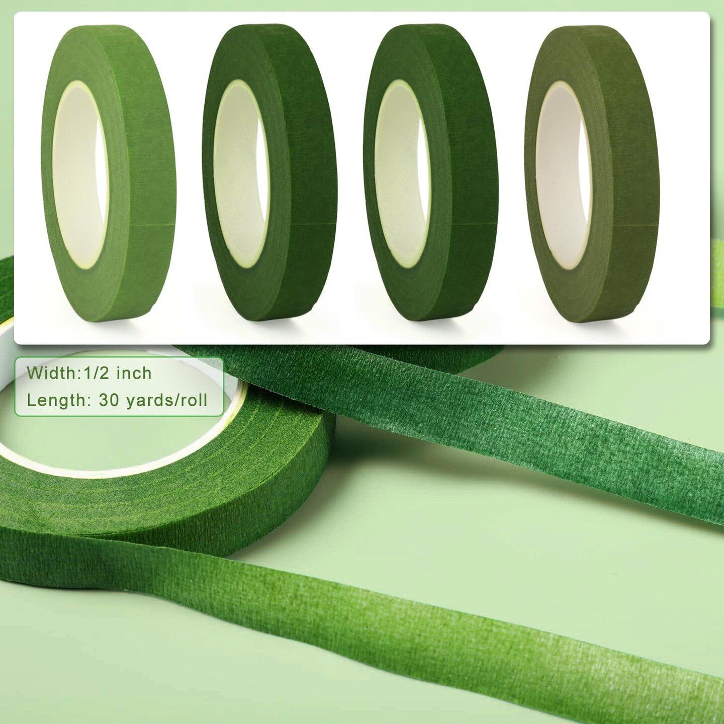 Floral Kit with Green Tape, Wire Stems, Pins & Cutter for Bouquets & Crafts