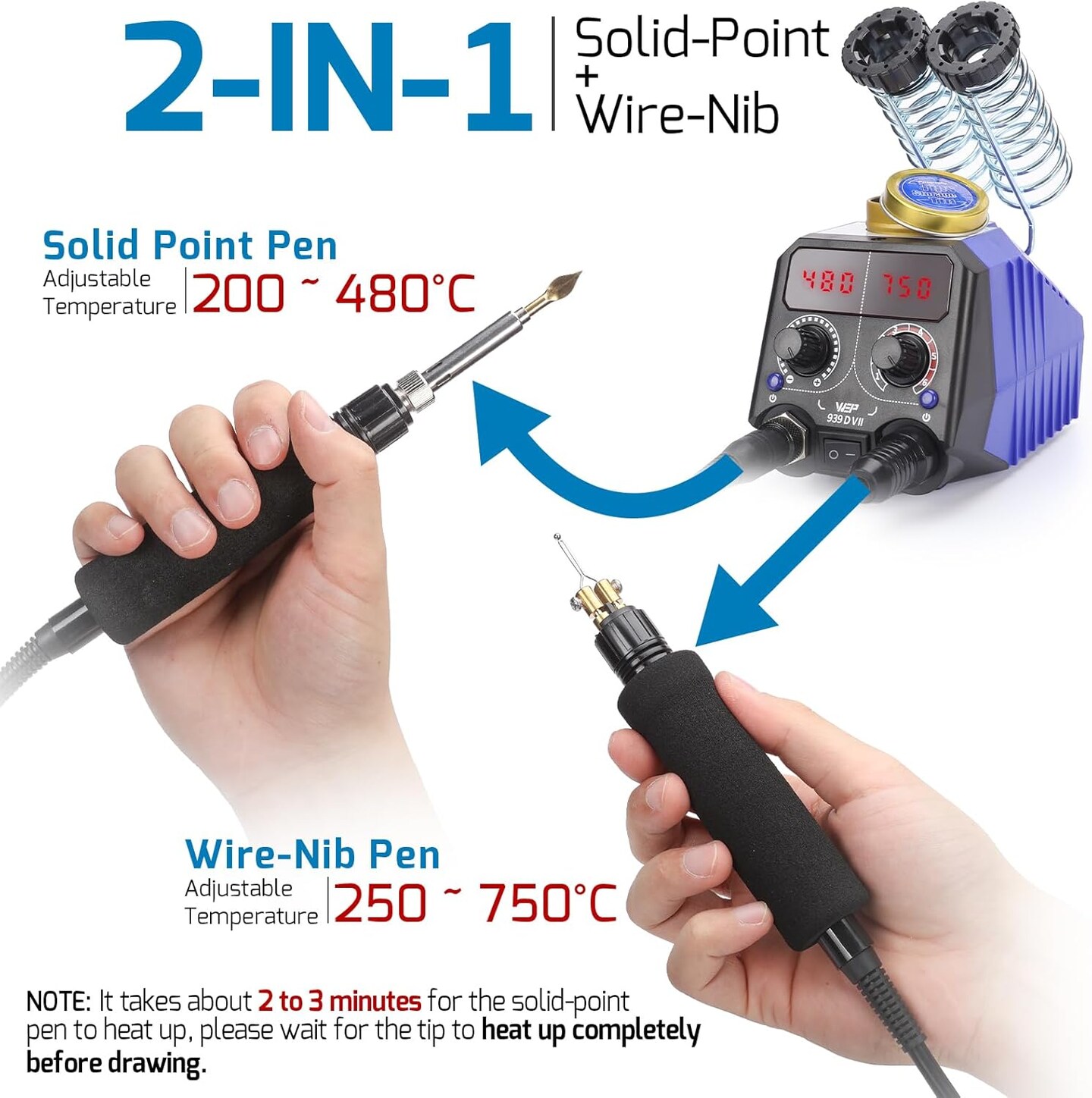 Wood Burning Kit 84-IN-1 with 51 Solid Points and 23 Wire Nibs Wood Burner with 2 Letter Number Stencils, 6 Unfinished Wood, 1 Pen Holder, Burning Tool