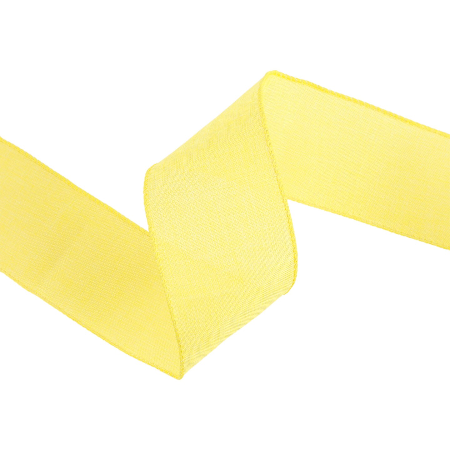 LaRibbons 2 1/2" Wired Ribbon | Yellow Linen | 10 Yard Roll