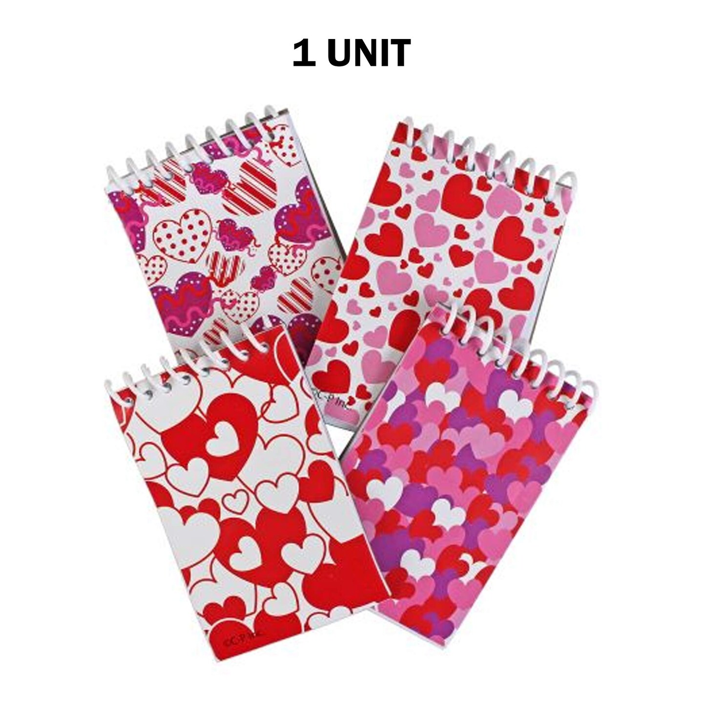 Heart Notebooks 4 Inch Mini Notepads 8 Pieces Per Unit