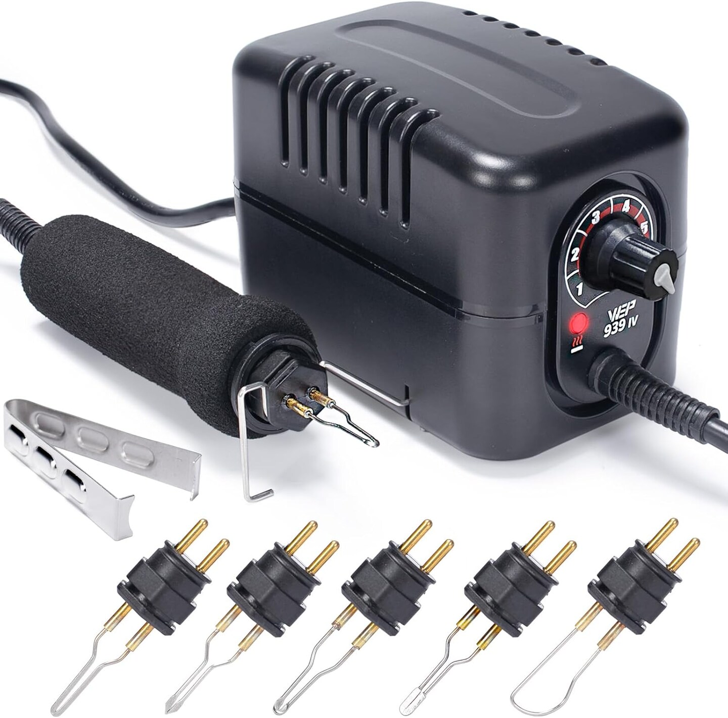 Wood Burning Kit with Quick-Change Woodburning Tool Wire-Nib Tips 250-600&#x2103;/482-1112&#x2109; Adjustable with 5 Wood Burner Tips, Tip Removal Tool, Wood Burning Pen Holder, 2 Wood Pieces