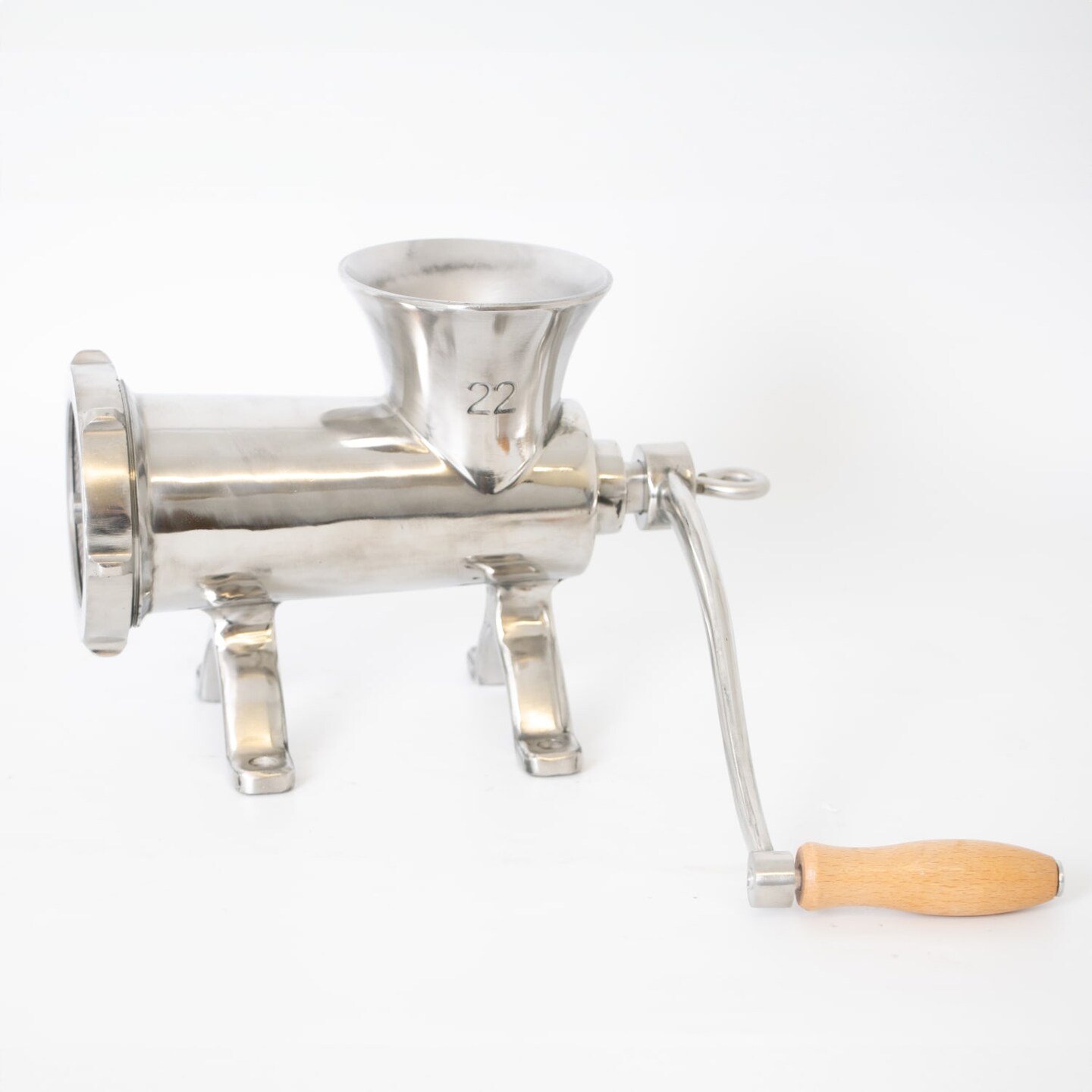 Lehman&#x27;s Clamp-Down Meat Grinder #22, Manual Hand-Cranked Stainless Steel Meat Grinder for Home Use, Easy to Clean and Store