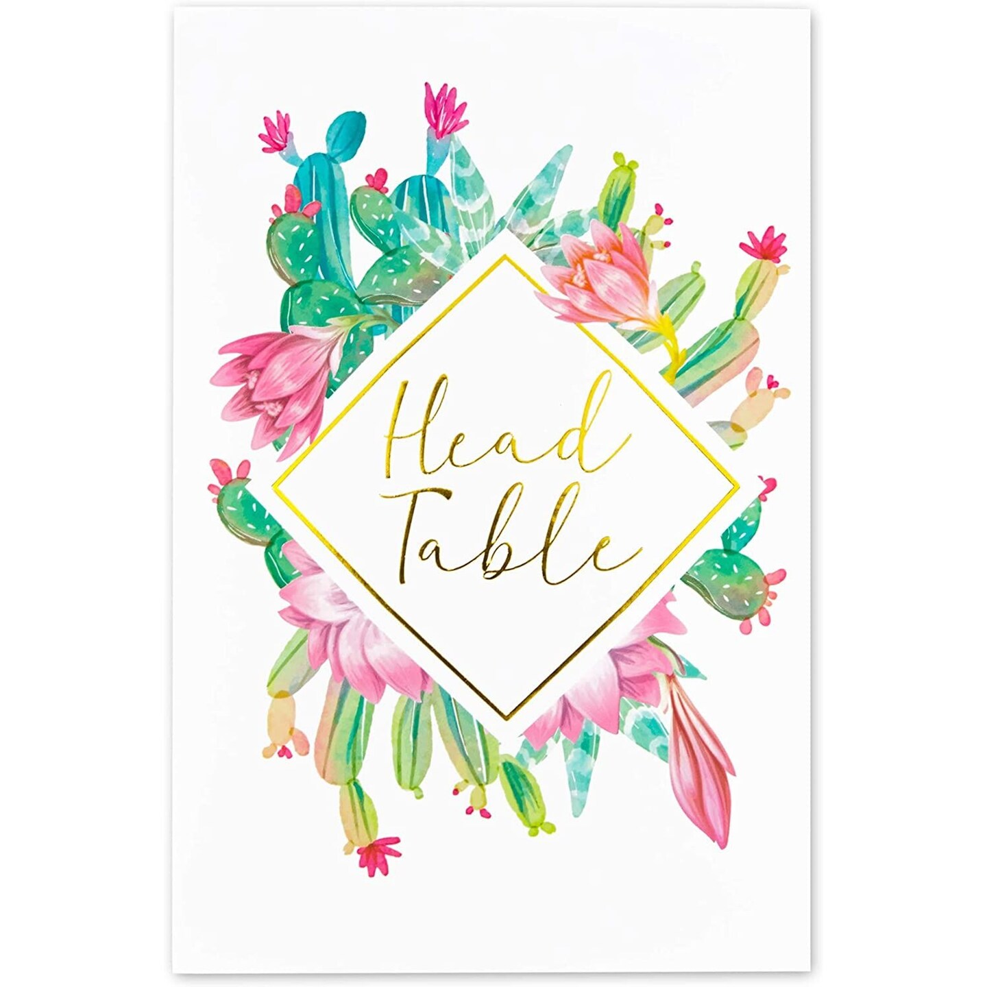 Succulent Wedding Table Numbers, 1-25, Centerpiece Decorations (4 x 6 in, 25 Pack)