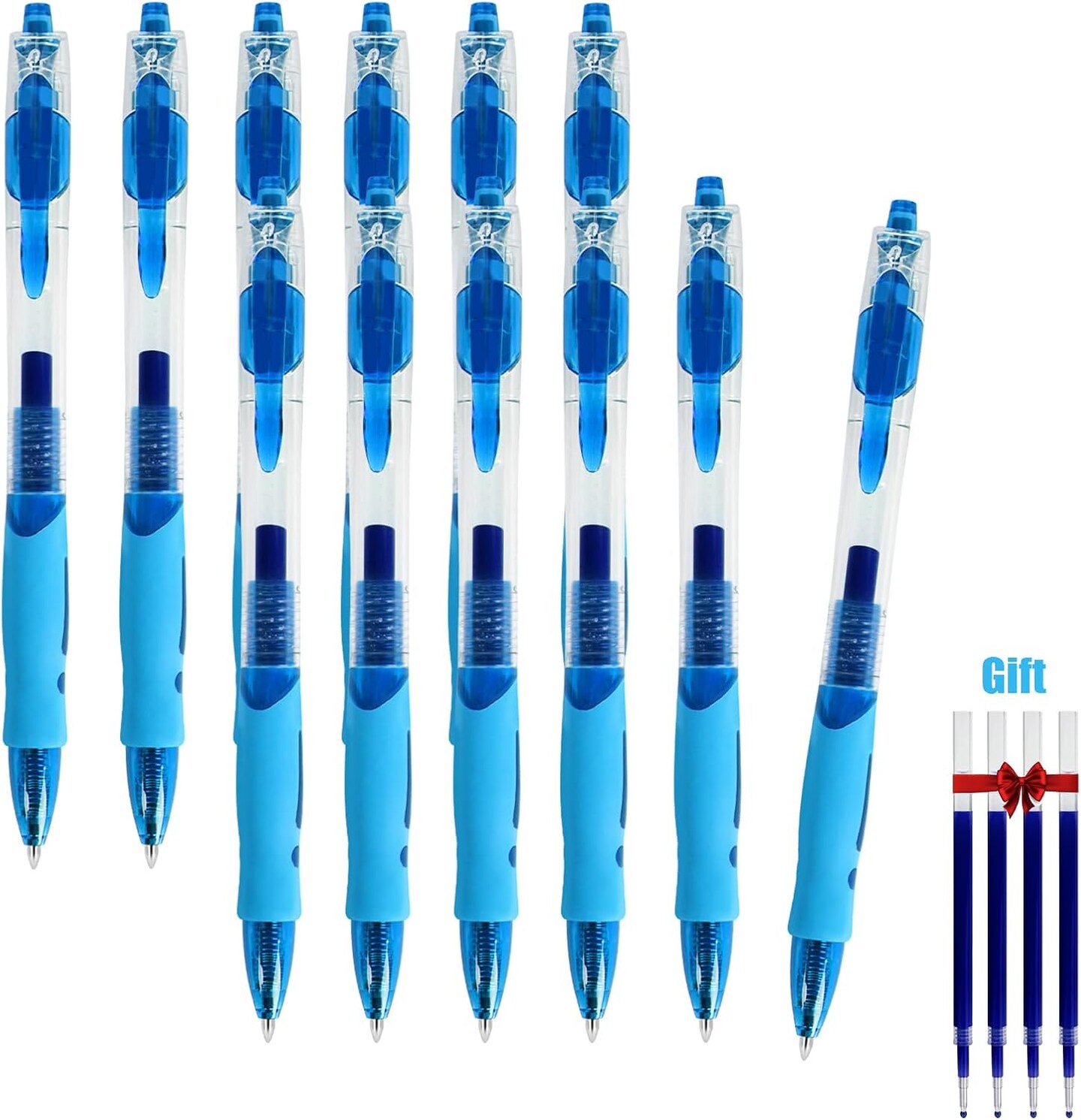 Blue Gel Pens, 12 Pcs Retractable Fine Point 0.7mm With 4 Refills,Blue Pen&#xFF0C;Featuring Smooth Writing And Quick-Drying Ink, Suitable For Women, Men, Journaling, School, And Office Use