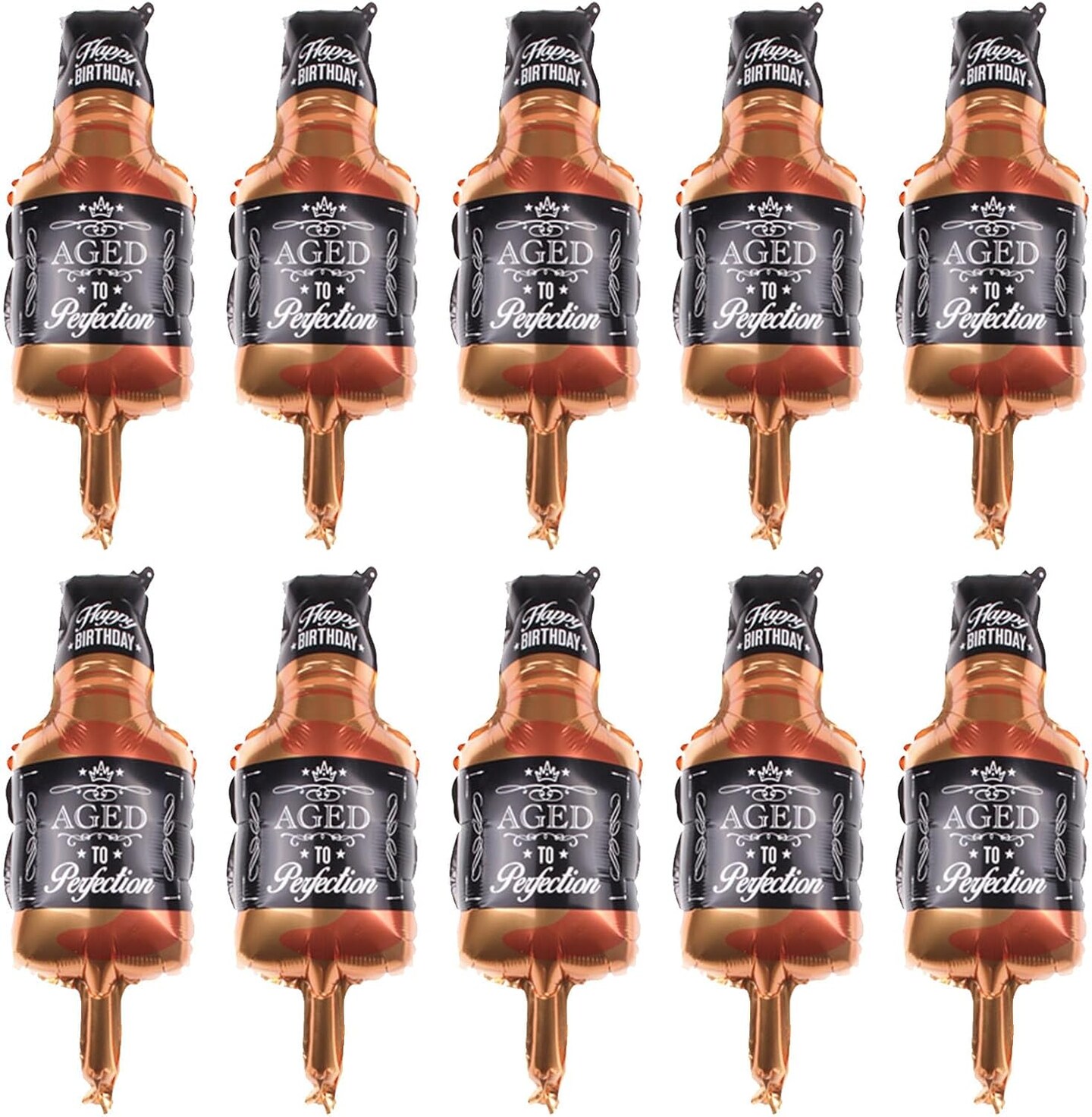 10 Pcs Whisky Bottle Balloons Whiskey Bottle Shape Aluminum Mylar Foil Balloons Beer Festival Birthday Party Whisky Theme Party Decoration