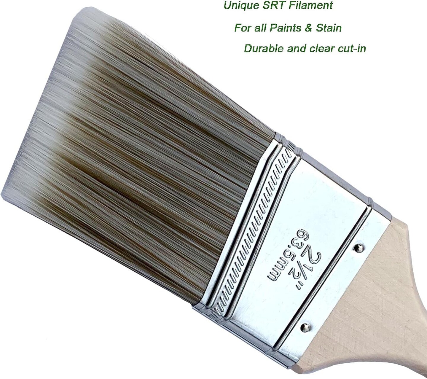 2 1/2 Inch Angled Stain Brush Bulk Pack, Wood Paint Brushes for Trimming Furniture, Baseboards, Fence and Walls &#x2013; Set of 12