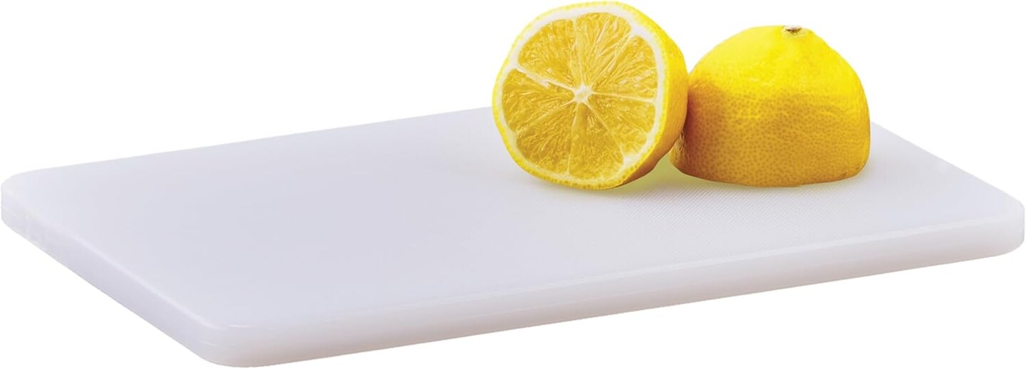 Heavy-Duty Plastic Cutting Board, 6&#x22; x 10&#x22; x 1/2&#x22;, White